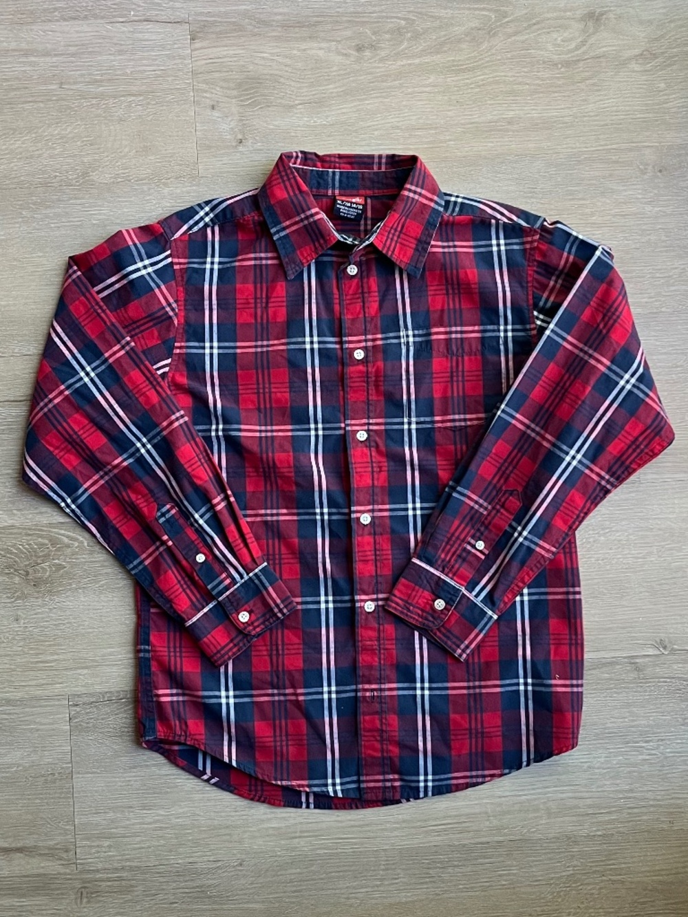 Boys Wrangler Plaid Button Down Shirt